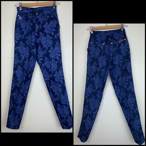 Braxton High Waisted Mom Floral Denim Jeans Jean